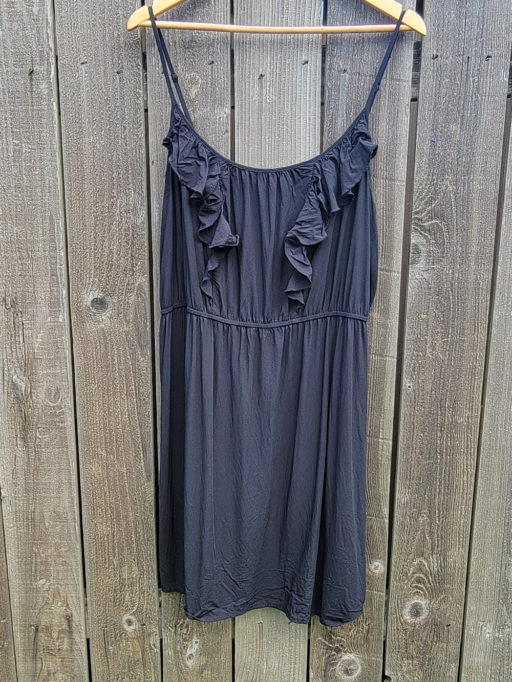 Old Navy Set Of 2 Ruffle-Trim Slip Cami Dresses Sz XL Purple & Black Summer